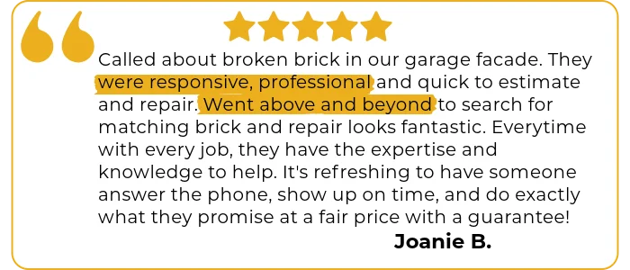 Testimonial from a Mr. Handyman of Mooresville customer satisfied with our responsiveness and professionalism.