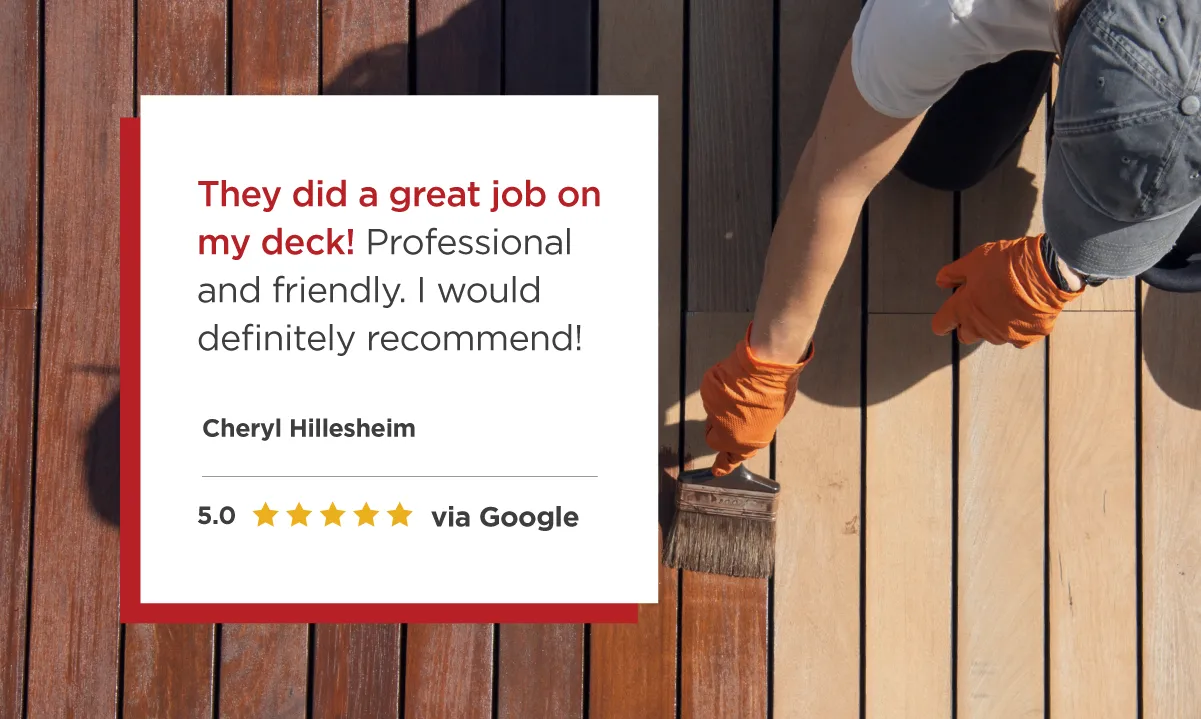 Five-star testimonial of Mr. Handyman services.