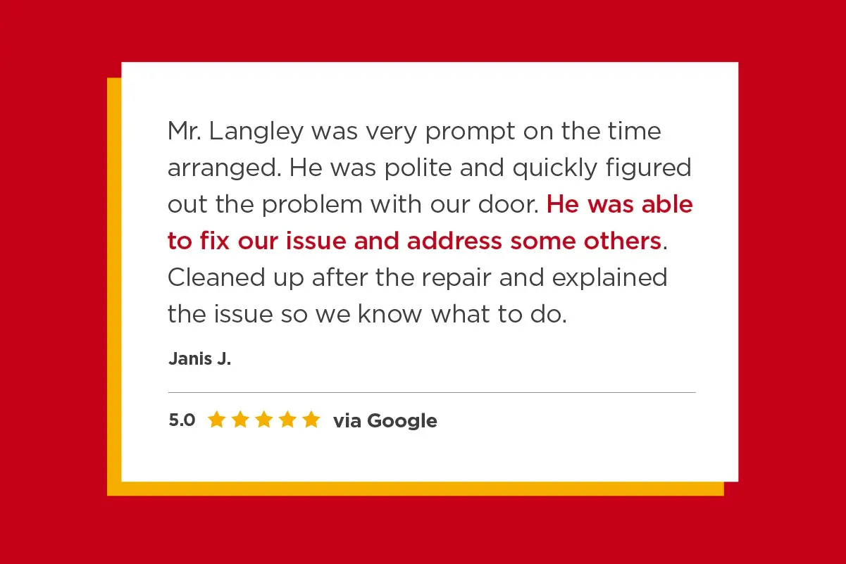 Five Star Customer Testimonial of Mr. Handyman.