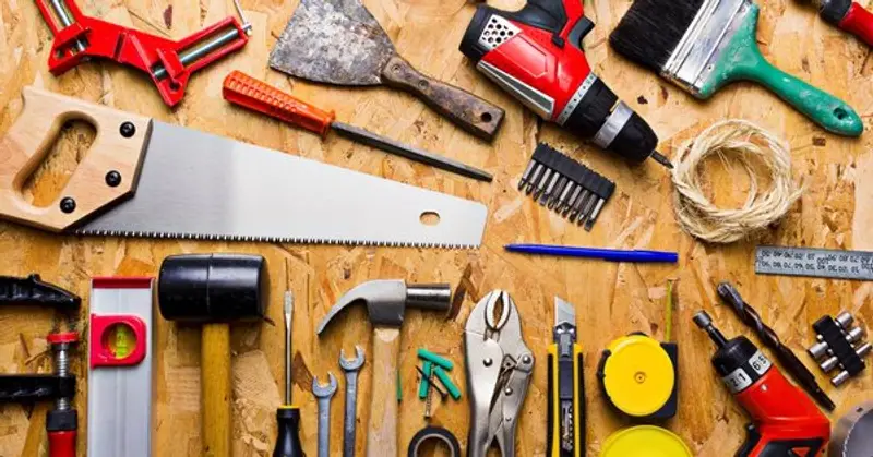 Assortment of tools used during wood rot repair services by handymen in Norfolk County.