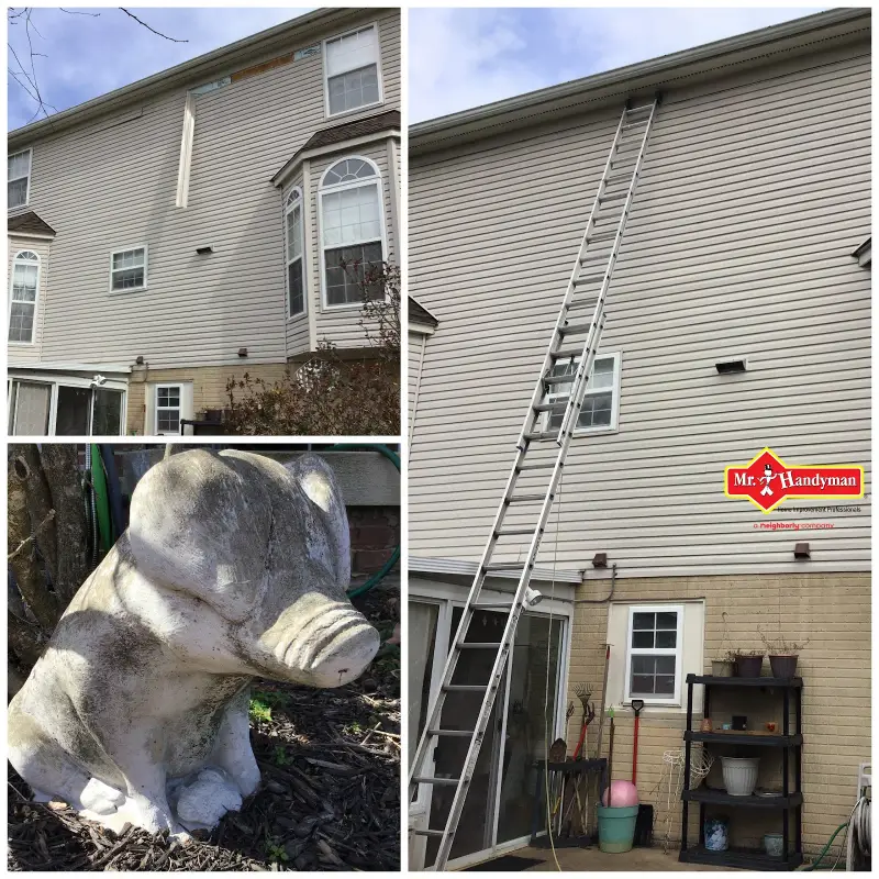 Siding repair, Fairfax Station VA.