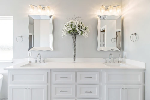 Freshly painted modern bathroom.