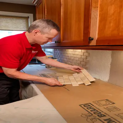 Backsplash installation