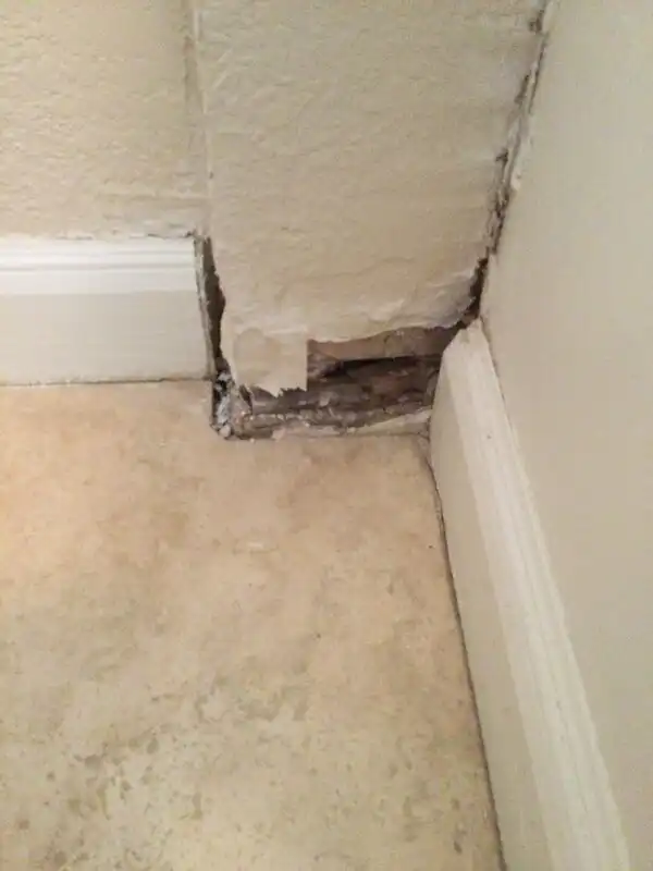 Damaged wall trim.