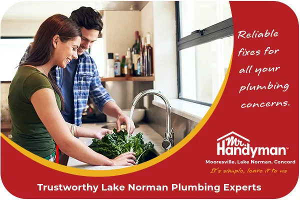 A couple can wash their vegetables again after having their plumbing issues solved. 