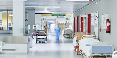 A hospital hallway.