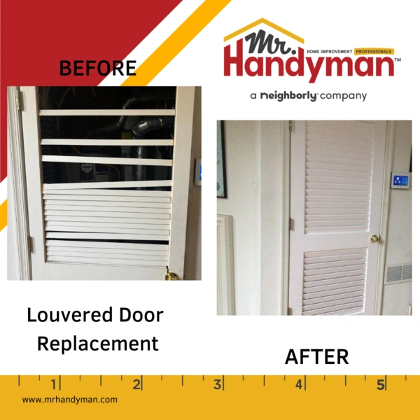 Louvered door repair by Mr. Handyman, Maple Shade, NJ.