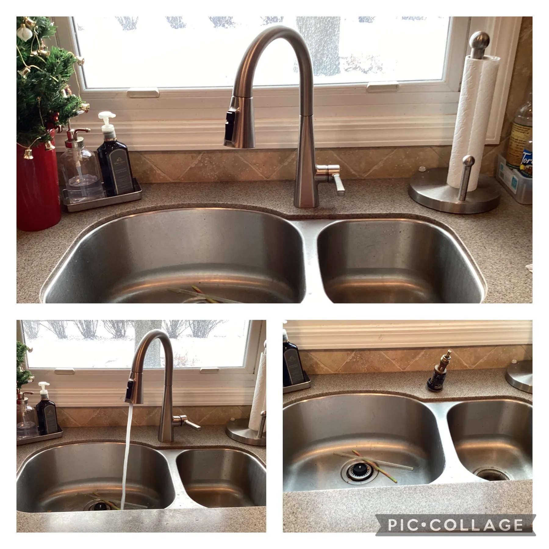 Faucet replacement as part of kitchen remodeling in Hoffman Estates, IL by Mr. Handyman of Wheaton-Hinsdale.