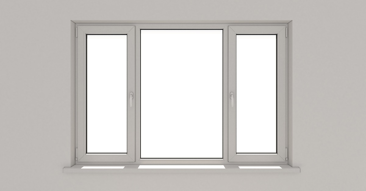 A large window inside a home with two casement sections on either side after it has been installed with professional services for window replacement in dallas, TX.