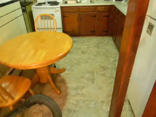 New kitchen floor installed during National Day of Service.