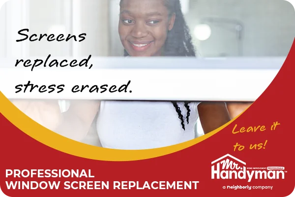 A woman closes her window to let the air come in through the newly installed screens. 